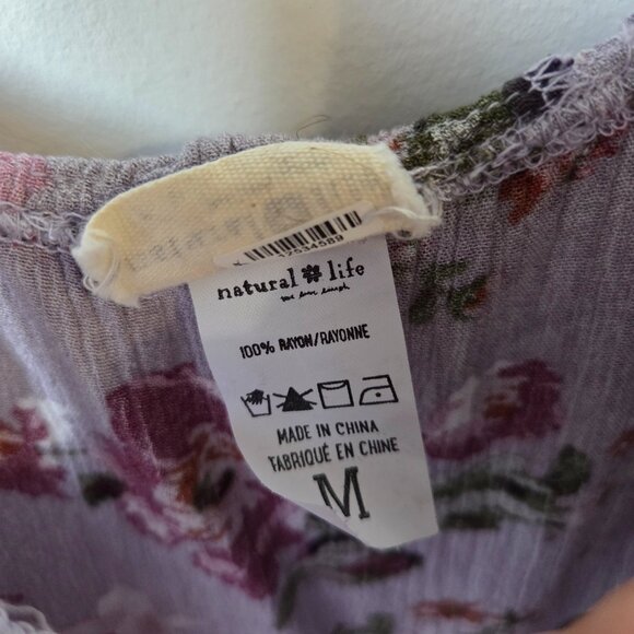 EUC NATURAL LIFE FLORAL LILAC TANK DRESS SIZE M - Picture 14 of 16